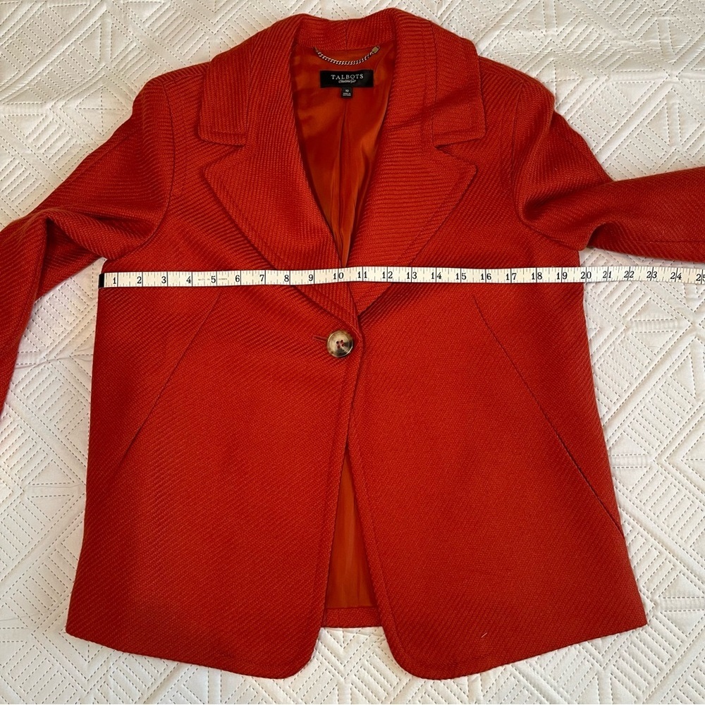 Talbots Single Button Blazer Jacket Wool Blend Si… - image 6